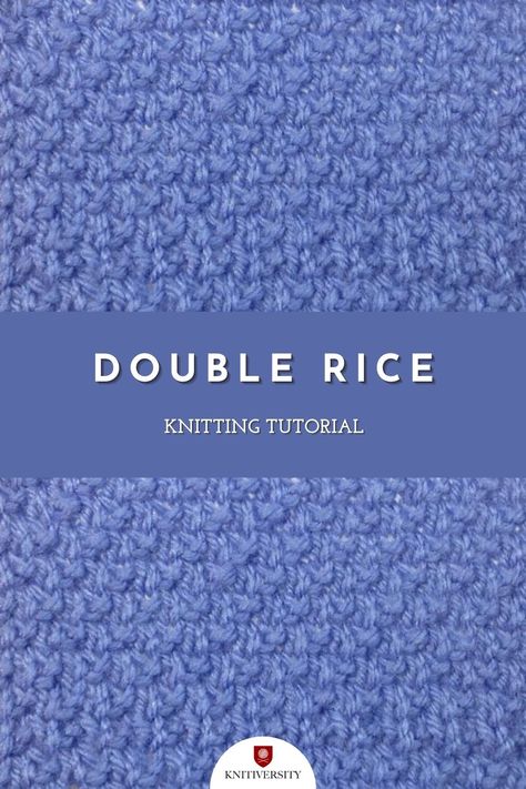 This knitting tutorial will help you learn how to knit the double rice stitch. This simple pattern creates a subtle textured fabric that is firm. It’s a good option for beginners who want to experiment with knitting through the back loop and is perfect for washcloths, bags, and blankets. Rice Stitch, New Stitch A Day, Knitting Projects Blanket, Easy Scarf Knitting Patterns, Easy Blanket, Double Knitting Patterns, Different Crochet Stitches, Knitting Patterns Free Blanket, Knitting Stitches Tutorial