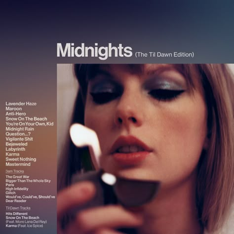 Midnights (The Til Dawn Edition) by Taylor Swift on Apple Music Midnights Album Cover, Taylor Swift Album Covers, Taylor Swift Cd, Lavender Haze, Taylor Swift Posters, Top Music, Music Album Covers, Taylor Swift Album, Cd Cover