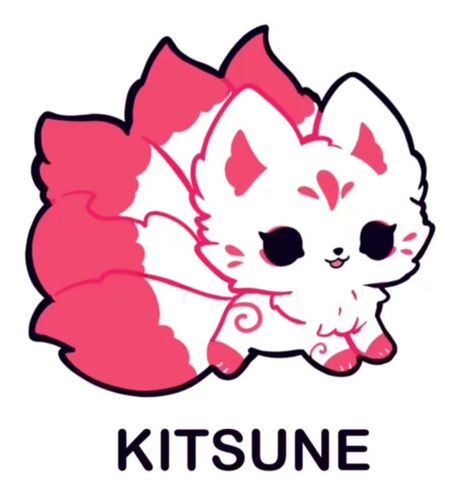 Cute Kitsune, Cute Fox Drawing, Kawaii Cat Drawing, Cute Dog Drawing, Fox Drawing, Cute Kawaii Animals, Animal Doodles, Cute Animal Drawings Kawaii, Easy Drawings Sketches