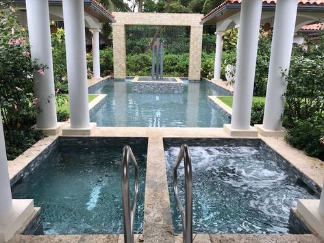 hot and cold plunge pools at the Red Lane Spa at Sandals Royal Barbados  #SandalsPlatinumSpecialist Hot Cold Plunge Pool, Hot And Cold Plunge Pools, Cold Plunge At Home, Hot Tub And Cold Plunge, Yoga Shed, Cold Plunge Pool, Soaking Pool, Spa Exterior, Sandals Barbados