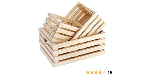 Amazon.com: ZENFUN 3 Pack Wooden Nesting Crates with Handles, Decorative Hand Crafted Wood Box Nesting Crate Farmhouse Storage Basket Container for Display and Organization, Home Centerpieces : Home & Kitchen Rustic Country Decor, Wooden Storage Crates, Wooden Storage Box, Wood Storage Box, Country Decor Rustic, Bedroom Closet, Wooden Storage Boxes, Crate Storage, Ceiling Fan In Kitchen