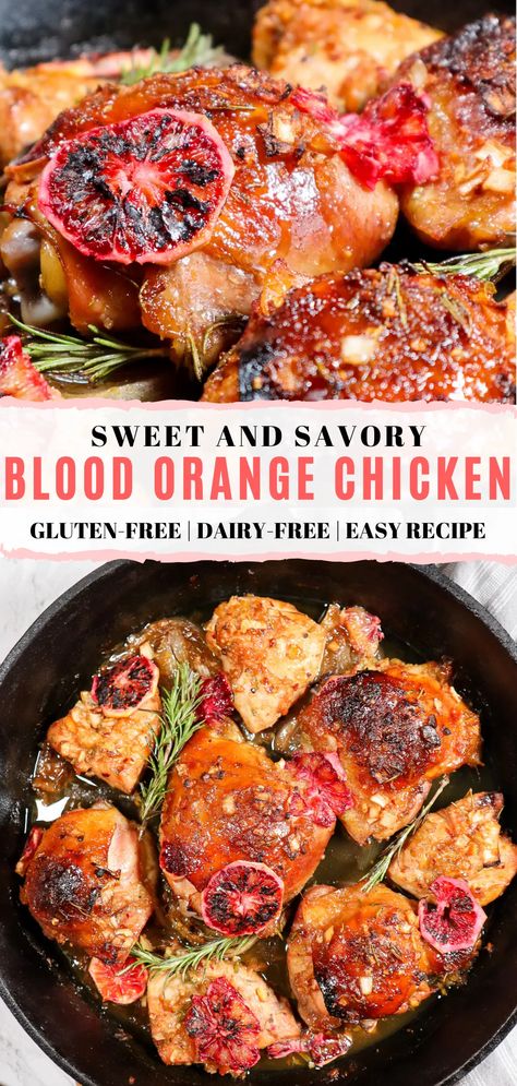 Blood Orange Recipes, Chinese Orange Chicken, Garlic And Honey, Citrus Recipes, Chicken Ideas, Orange Chicken Recipe, Coconut Aminos, Drink Inspiration, Yummy Chicken