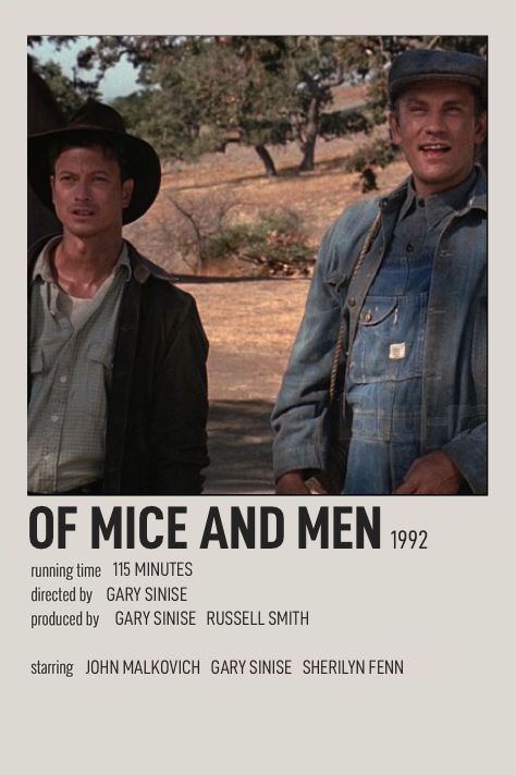 Of Mice And Men Poster, Gary Sinise Of Mice And Men, Of Mice And Men Aesthetic, Of Mice And Men Art, Mice Of Men, Men Polaroid, Mice And Men, Gary Sinise, Men Aesthetic