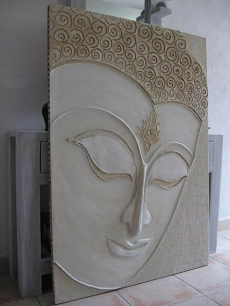 Clay Buddha, Brancusi Sculpture, Clay Relief, 3d Relief Art, Mural Art Design, Buddha Art Drawing, Fabric Painting Techniques, Glue Painting, Kerala Mural Painting