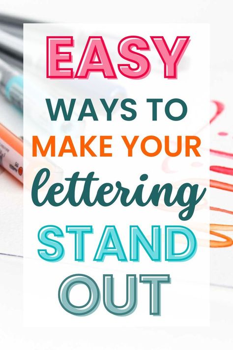 Make your hand lettering and calligraphy stand out with these 21 quick and easy lettering embellishments and techniques you can add to enhance any project! Hand lettering styles | lettering tutorial | easy lettering ideas | cute lettering | lettering ideas for bullet journal Word Art Drawings Letters, Creative Ways To Write Your Name, Cligerphy Letters Alphabet, Paint Pen Lettering, Decorative Letters Drawing, Fun Letters Handwritten Ideas, 3 D Lettering Alphabet, Easy Fonts To Write Simple, How To Highlight Letters When Painting