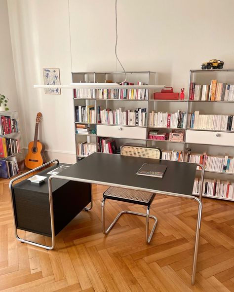 C. & C. | Some impressions of the home office before the weekend. . . #usmmodularfurniture #thonet #lecorbusier #interior #home #design… | Instagram Bauhaus Office Interior, Bauhaus Office, Bauhaus Interior Design, Bauhaus Interior, Office Idea, Interior Home Design, Study Area, Interior Design Mood Board, Study Areas