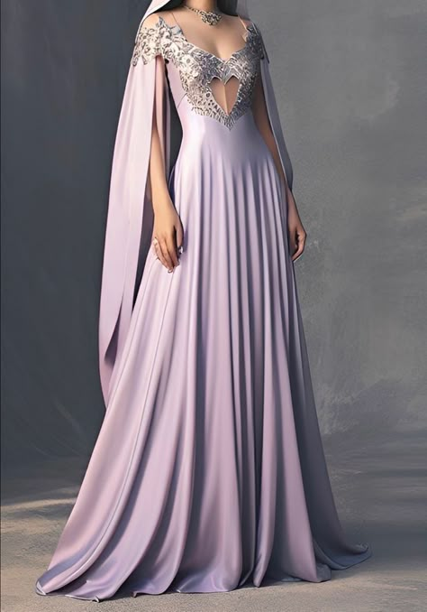 Lilac Fantasy Dress, Fantasy Gowns Wedding, Lavender Fantasy Dress, Lilac Gown Dress, Dragon Dress Outfit, Fantasy Gowns Red, Lilac Dress Aesthetic, Fantasy Gowns Queens, Dragon Dress Fantasy Gowns