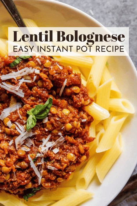 Pressure Cooker Lentils, Lentils Instant Pot, Best Pressure Cooker Recipes, Beef Recipe Instant Pot, Lentil Bolognese, Pressure Cooking Recipes, Vegan Lentil Soup, Best Pressure Cooker, Vegetarian Instant Pot