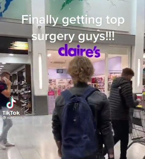 group trip to da mall for top surgery at claires who comin with???? Diy Top Surgery Memes, Top Surgery At Claires, I Got My Top Surgery At Claire’s, Top Surgery Tips, Top Surgery Aesthetic, Trans Top Surgery Tattoos, Top Surgery Art, Top Surgery Ftm, Trans Boyfriend