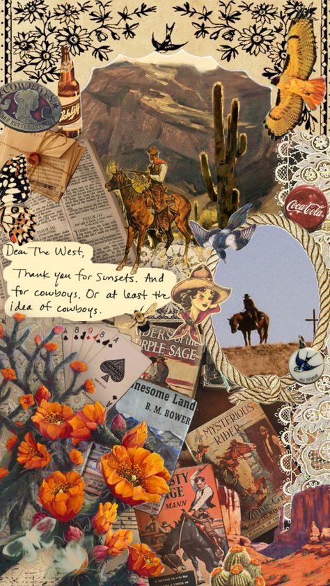 #western #cowboy #desert #westernaesthetic #vintage #cowboys #cactus #horse #birds #westerns Vintage Western Aesthetic, Western Collage, Vintage Cowboys, Western Wallpaper Iphone, Horse Silhouette, Western Aesthetic, Collage Vintage, Iphone Wallpaper Photos, Moon Goddess