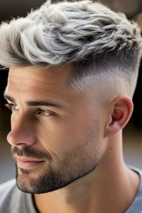 Medium length grey hair styles for men over 50 Medium grey hair styles for men over 50 Frosted Tips Hair Men, Frosted Tips Hair, Tapered Fade Haircut, Hair Styles For Grey Hair, Tapered Fade, Buzz Cut Styles, Frosted Tips, Mens Hair Styles, Hair Styles For Men