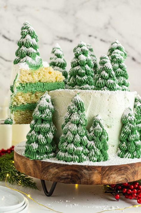 Frosting Trees On Cake, Cake Nails, Christmas Tree Water, Cake Meme, Christmas Wedding Cakes, Christmas Tree Cakes, Cake Wallpaper, Dessert From Scratch, Gifts Drawing