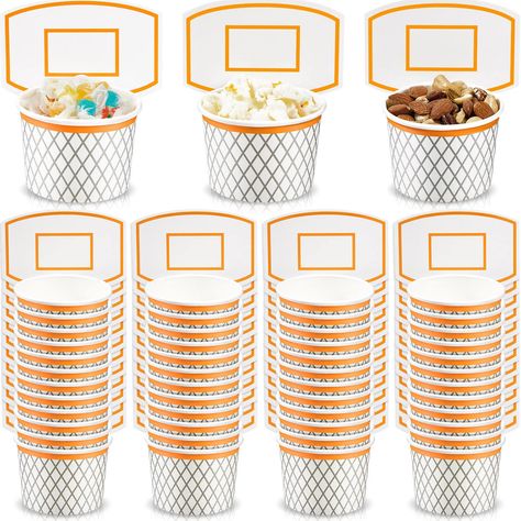 PRICES MAY VARY. Abundant Quantity: you are provided with 48 packs of basketball cups, the quantity is sufficient that can better meet your daily usage and replacement needs; You can also share them with others who are going to hold a party Size Detail: these sports party favor cups measure approx. 90 x 75 x 62 mm/ 3.54 x 2.95 x 2.44 inches, proper in size and light in weight, can hold 8 oz capacity water or drinks, very practical and helpful Reliable and Safe Material: made of thick paper mater Basketball Locker Decorations, Kids Party Cups, Basketball Party Decorations, Basketball Theme Birthday, Basketball Party Favors, Party Favor Cups, Sports Party Favors, Basketball Theme Party, Basketball Decorations