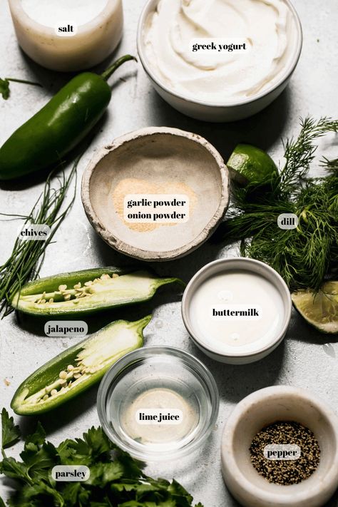 Jalapeño Ranch Dressing or Dip (Easy + Delicious) - Platings + Pairings Jalapeno Ranch Sauce, Jalepeno Ranch Sauce, Jalepeno Ranch Dressing, Jalapeño Ranch Dressing, Jalapeño Ranch, Jalapeno Ranch Dressing, Spicy Ranch Dressing, Southwest Chicken Salad, Dip Easy