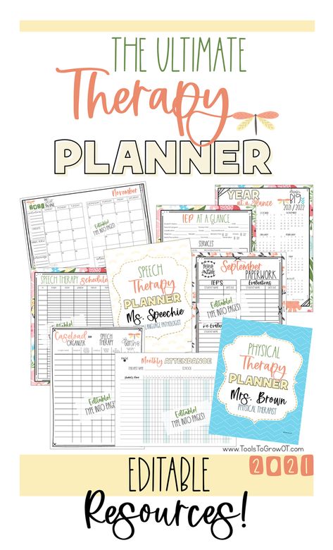 The Ultimate Digital Therapy Planner: 2021 Version | Blog | Tools To Grow, Inc. Speech Therapy Activities Elementary, Therapy Planner, Parent Communication Log, Communication Log, Pediatric Physical Therapy, Student Birthdays, Physical Planner, Pediatric Therapy, Student Information