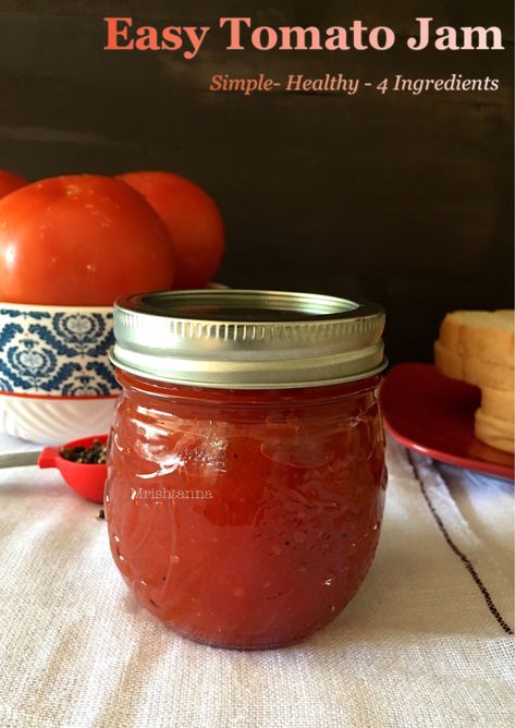 Tomato Jelly Recipe, Vegetarian Tips, Tomato Jelly, Tomato Jam Recipe, Jelly Recipe, Tomato Jam, Corn Pudding, Vegan Sauces, Jam And Jelly