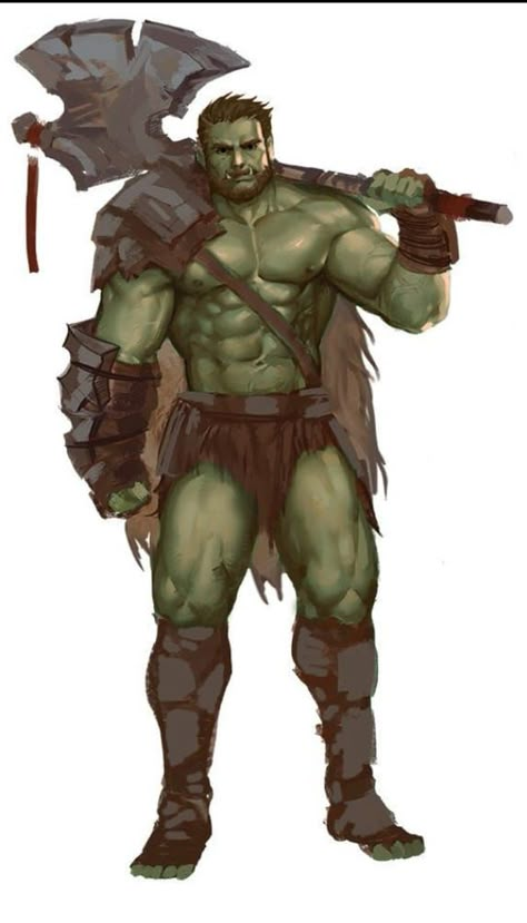 Half Orc Barbarian Male, Orc Barbarian Male, Handsome Orc, Orc Man, Half Orc Male, Orc Male, Half-orc Male, Half Orc Barbarian, Barbarian Dnd