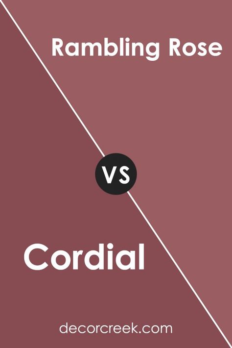 Cordial SW 6306 by Sherwin Williams vs Rambling Rose SW 6305 by Sherwin Williams Rambling Rose Sherwin Williams, Sherwin Williams Coordinating Colors, Red Paint Colors, Rambling Rose, Trim Colors, Red Paint, Cordial, Coordinating Colors, Sherwin Williams