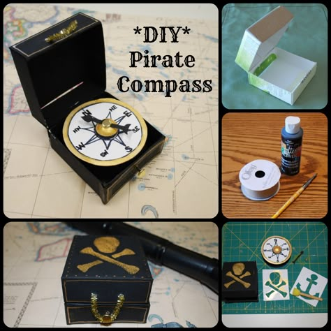 DIY Kids Pirate Compass from Onetimethrough Compass Diy Crafts, Diy Compass Craft, Diy Compass For Kids, Compass Craft, Compass Diy, Pirate Craft, Pirate Compass, Diy Pirate, Treasure Hunt For Kids