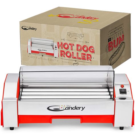 PRICES MAY VARY. GRILL LIKE A PRO ANYWHERE: Designed to make the perfect hot dog every time; the 6 Hot Dog Roller from The Candery boasts a commercial-grade stainless steel grill, 4 non-stick rollers with 6 sausage capacity, easy temperature control, and removable drip pan that lets you make great tasting hot dogs, kielbasa, sausages, egg rolls and more with a at-home hot dog machine. SAFE AND EASY TO COOK & KEEP WARM : Grill hot the way you like it with easy high and low dual-temperature heat c Hot Dog Machine, Hot Dog Rollers, Hot Dog Roller, Indoor Grills, Kielbasa Sausage, Steel Grill, Roller Design, Drip Pan, Hot Pockets