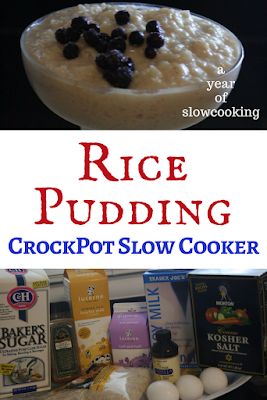 Slow Cooker Rice Pudding Recipe - A Year of Slow Cooking Cooked Rice Pudding, Crockpot Breakfasts, Crockpot Rice Pudding, Cream Of Rice, Crockpot Rice, Slow Cooker Rice Pudding, Slow Cooker Rice, Crockpot Desserts, Rice Pudding Recipes