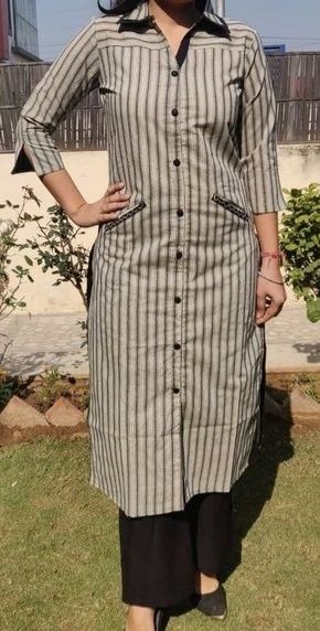 Least Kurti Design, Pattern Of Kurtis Design, Buttoned Kurti Design, Ledis Kurti Design Cotton, Kurthi Sleeve Designs Latest, Simple Kurti Pattern, Kurty Pattern Latest, Kurty Pattern New, New Fashion Kurti Design