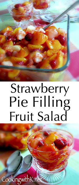 Pie Filling Fruit Salad, Salad Filling, Festive Fruit Salad, Jello Fruit Salads, Salad Strawberry, Filling Salad Recipes, Easy Fruit Salad Recipes, Creamy Fruit Salads, Pie Fillings