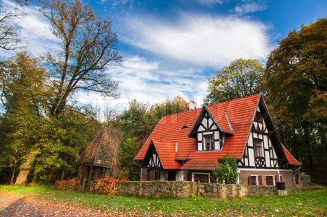 Old german country house | Stock Photo | Colourbox on Colourbox German Country House, German Houses Interior, Old German Houses, German Farmhouse, Town Minecraft, German Cottage, German Country, German Countryside, German Town