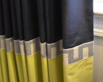 Color Block Curtains, Custom Drapery Panels, Drapery Ideas, Plain Curtains, Custom Drapery, Custom Drapes, Stylish Curtains, Atlanta Homes, Curtains Window