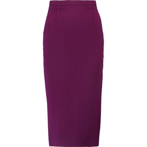 Roland Mouret - Arreton Crepe Pencil Skirt (26,925 INR) ❤ liked on Polyvore featuring skirts, purple, below knee length pencil skirts, below knee pencil skirt, roland mouret, zip skirt and dark purple skirt Purple Pencil Skirt For Work, Fitted Purple Midi Skirt, Purple Fitted Pencil Skirt, Luxury Stretch Knee-length Pencil Skirt, Purple Pencil Skirt, Roland Mouret, Skirt, Pencil Skirt, Off White