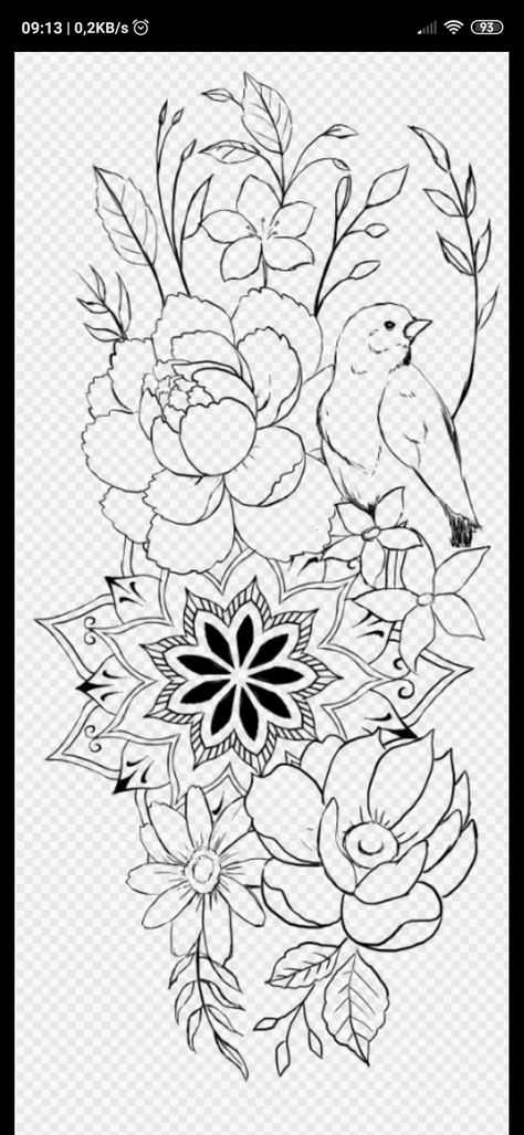 Calf Sleeve Tattoo, Bird Tattoo Sleeves, Rose Drawing Tattoo, Drawing Tattoo, Rose Drawing, Flower Stencil, Flower Bird, Tattoo Sleeve Men, Birds Tattoo