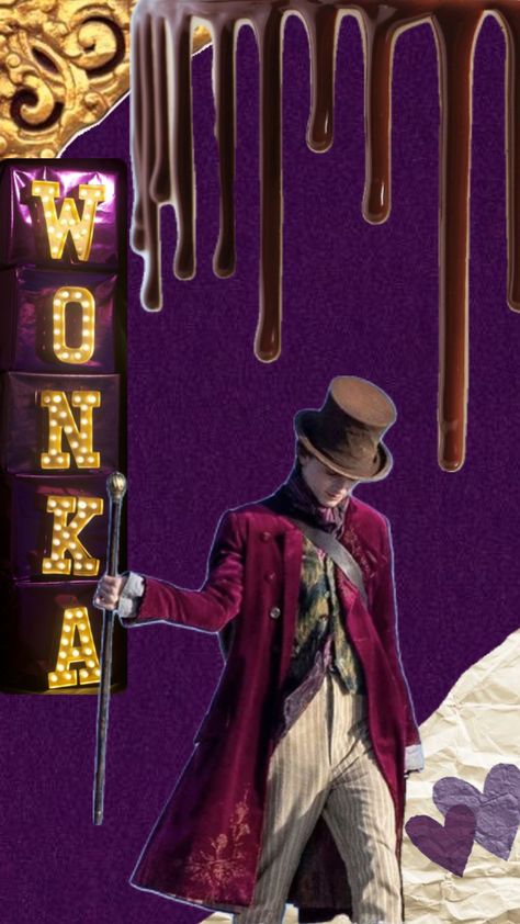 Wonka Wallpaper, Wonka Chocolate, Wallpaper 2023, Movie Wallpapers, Willy Wonka, Timothee Chalamet, Disney Cartoons, Your Aesthetic, Connect With People