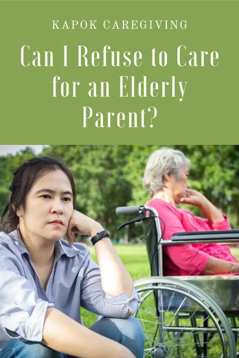 Refusing to care for an aging parent isn't as awful as it might sound. There are plenty of situations where doing so is the best approach. Check out the post to learn why and what your options are. #aging #parents #caregiving Elderly Parents Caring For, Care Giving Elderly, Caring For The Elderly, Elder Care Tips Aging Parents, Sandwich Generation, Elderly Caregiver, Emotionally Drained, Family Caregiver, Long Term Care