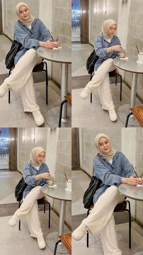 Campus Outfit Hijab, Mix And Match Outfits Hijab, Ootd Ngampus, Outfit Ideas Hijab, Outfit Hijab Casual, Campus Outfit, Mix Match Outfits, Muslim Outfits Casual, Hijab Style Casual