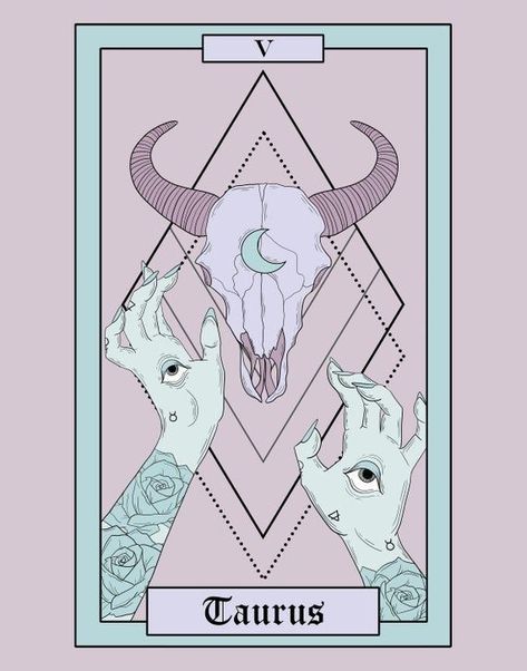 The Chariot Reversed, Taurus Journal, Taurus Tarot, Tarot Zodiac, Kartu Tarot, Taurus Art, Tarot Card Tattoo, Horoscope Tattoos, Astrology Taurus