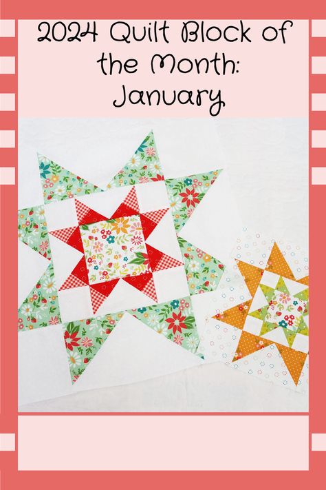 block of the month 2024 Block Of The Month Quilt Patterns Free, 12 Inch Quilt Block Patterns Free, Quilt Triangles, Quilt Block Of The Month, A Quilting Life, Doily Art, Year Challenge, Month January, Fun Quilt