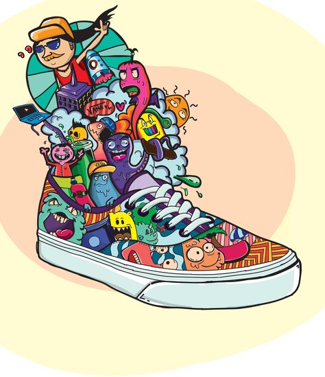 vans doodle art graphicdesign   shoes custom  . . sk!per Vans Shoes Drawing, Vans Doodle, Sneaker Doodle, Shoes Doodle, Vans Wallpaper, Street Sketch, Doodle Shoes, Travel Doodles, Doodle Paint