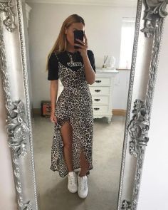 Side Split Maxi Dress, Leopard Print Outfits, Leopard Print Fashion, Gaun Fashion, Pastel Outfit, Looks Street Style, Outfit Trends, Mode Inspo, Dresses Summer