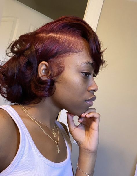 Red Flexi Rods On Natural Hair, Classy Prom Hairstyles For Short Hair, Short Slick Press, Shoulder Length Bob Natural Hair, Natural Flat Ironed Hair Hairstyles Short, Slick Press Hairstyles Short Hair, Slick Press Natural Hair Short, Side Part Silk Press Natural Hair Curls, Slick Press Natural Hair