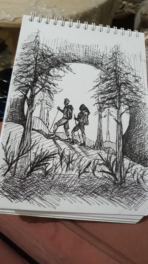 Inktober2023 day11 Inktober 2024 Discover, Expedition Sketch, Hike Drawings, Inktober Trek, Expedition Drawing, Expedition Inktober, Hike Inktober, Trek Inktober, Discover Inktober