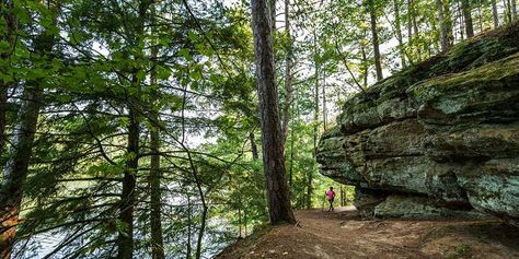 Mirror Lake State Park | Travel Wisconsin Wi Dells, Biking Trail, Camping Quebec, Exploring Wisconsin, Wisconsin Camping, Travel Wisconsin, Camping Trailers, Park Forest, Spring Hiking