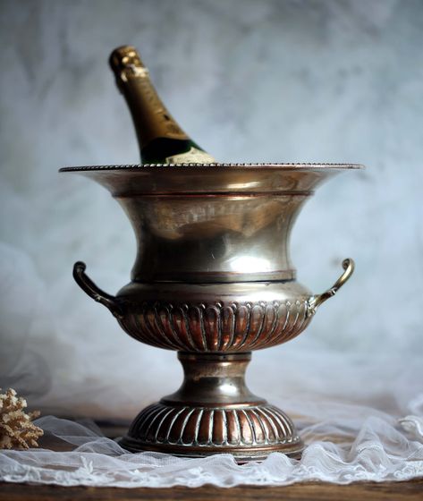 Antique Urn Shape Champagne Bucket Silver Plate & Copper Wine Cooler Antique Urn, Champagne Ice Bucket, Champagne Bucket, Room Of One's Own, Ice Buckets, Champagne Buckets, Vintage Champagne, Wine Cooler, Ice Bucket