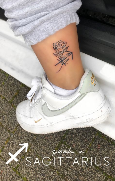 Cute Sagittarius Tattoo, Sag Tattoos For Women, Dainty Sagittarius Tattoo, Sagittarius Rose Tattoo, Tattoo Ideas Sagittarius, Sagittarius Tattoo Designs Unique, Small Sagittarius Tattoos For Women, Sagittarius Tattoos, Tattoo Sagittarius