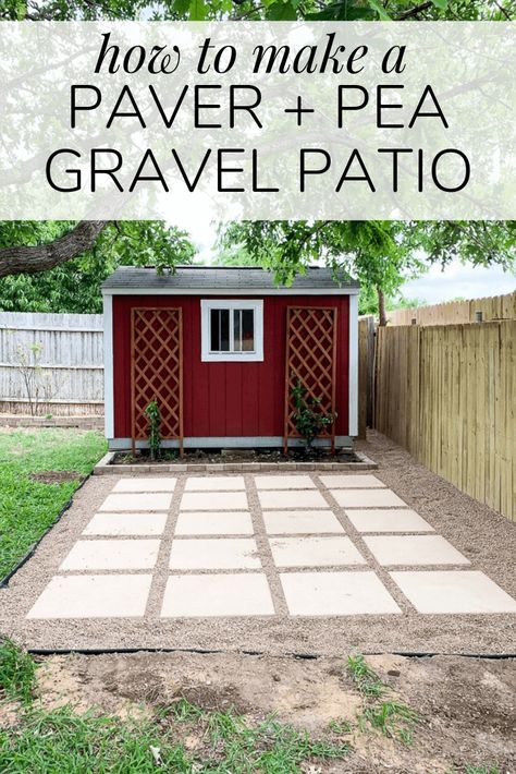 Learn how to build this DIY pea gravel and paver patio in your backyard in just a few days! A paver patio can be a lot of work, but this more casual version is really DIY-friendly! #backyard #patio #diypatio #diy Pea Gravel And Paver Patio, Gravel And Paver Patio, Gravel Patio Diy, Backyard Pavers, Diy Paver, Small Patio Ideas On A Budget, Pea Gravel Patio, Pavers Diy, Diy Patio Pavers