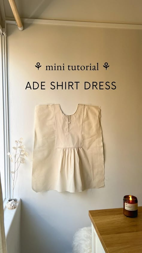 I made a mini tutorial for how I sew the front yoke on the #adeshirtdress 🤍 After sewing this dress many times I worked out that this is… | Instagram Dress Pattern Tutorial, Sew Without Pattern, Dress Shirt Patterns For Women, Mini Dress Tutorial, Blouse Diy Sewing, Yoke Blouse Pattern, Yoke Dress Pattern Women, Dress Over Blouse, Diy Summer Tops