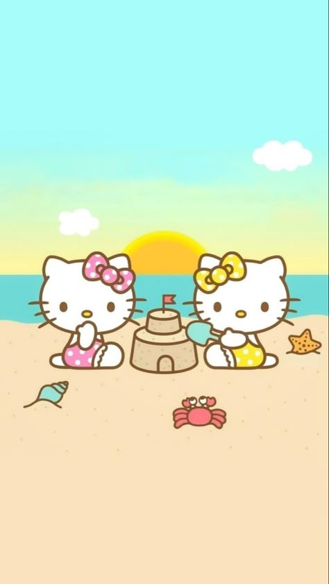 Pink Hello Kitty Wallpaper Iphone, Hello Kitty Wallpaper Hd, Pink Wallpaper Hello Kitty, Walpaper Hello Kitty, Cute Summer Wallpapers, Hello Kitty Characters, Kitty Drawing, Hello Kitty Backgrounds, Hello Kitty Drawing