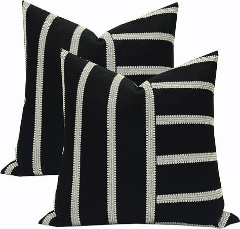 Amazon.com: Slow Cow Embroidery Throw Pillow Cover Cushion Cover for Sofa Couch Living Room 18x18 Inches : Home & Kitchen Cream Pillow Covers, Black And White Cushions, Patchwork Throw, Diy Crib, Cover For Sofa, Black Throws, Black And White Pillows, Neutral Pillows, Patchwork Cushion