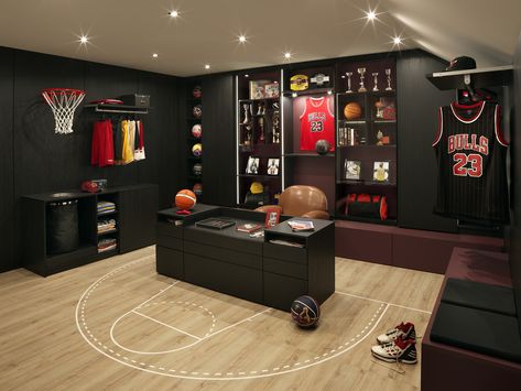 Nba Decor, Basketball Themed Bedroom, Kitchen Examples, Kitchen Showrooms, Basketball Bedroom, Basketball Room, Boys Bedroom Makeover, Exterior Furniture, Kitchen Showroom