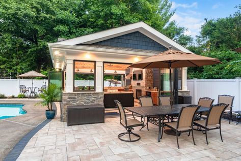 Pool Gazebo Ideas Cabanas, Pool Addition, Backyard Pool Cabana, Pool Cabana Ideas, Small Pool House, Exterior Design Backyard, Pool House Cabana, Grill House, House Structure