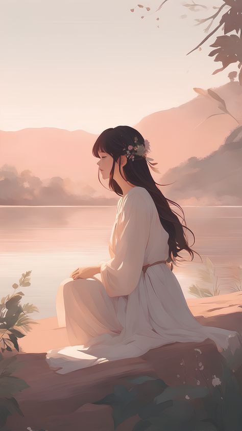 Long Hair Cartoon, Pond Drawing, Artistic Illustration, Anime Long Hair, Oc Maker, Glorify God, Hair Illustration, Anime Black Hair, Dress Illustration